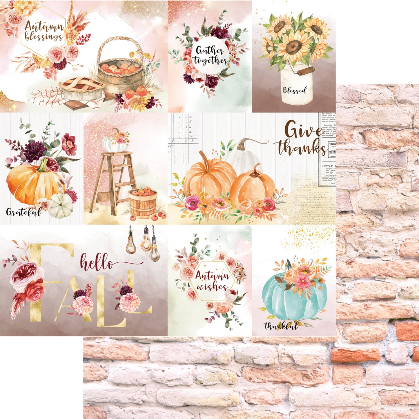 Memory place -Kawaii Paper Goods Autumn Wishes 6x6 Inch Paper Pack - Mønsterarkpakke - arkpakke -