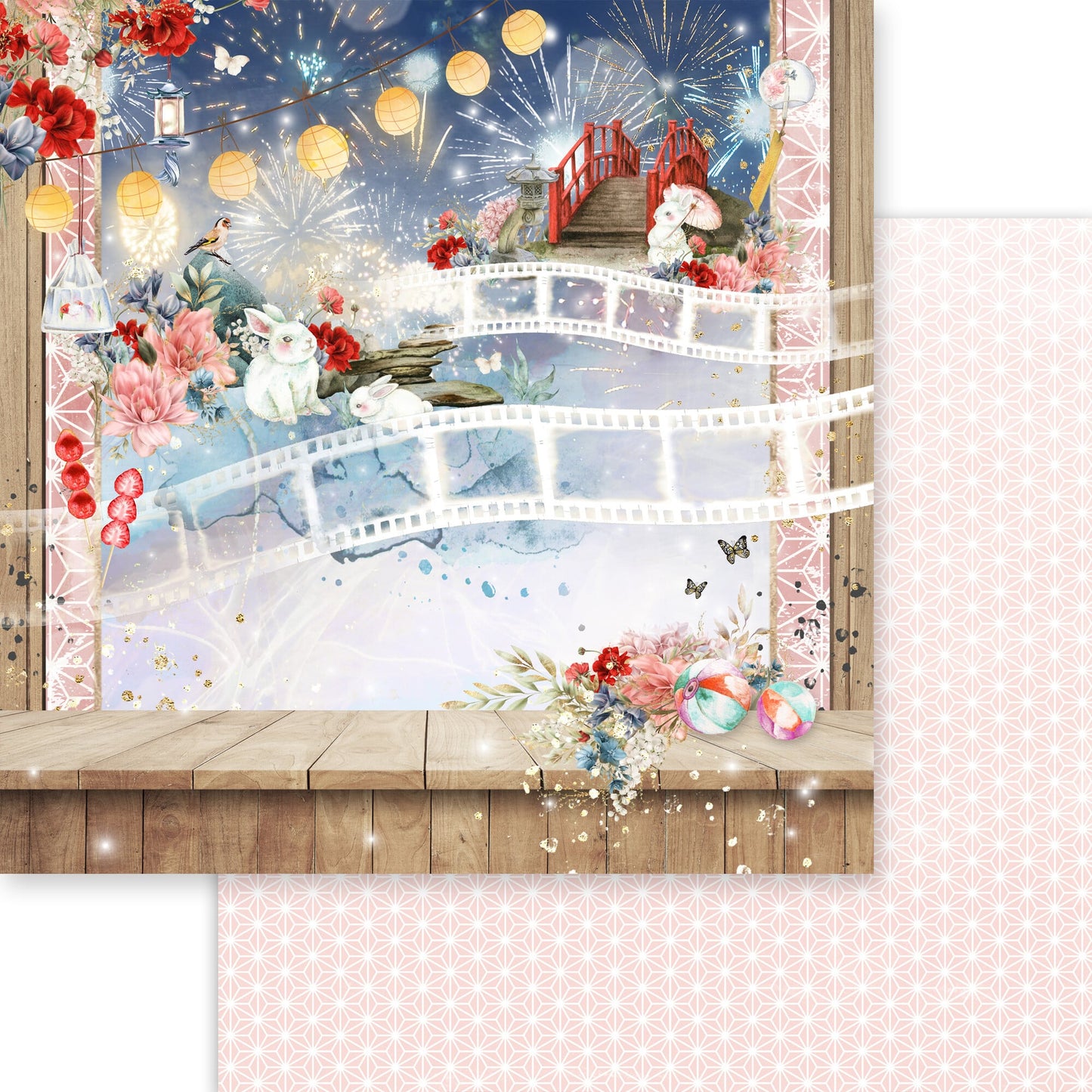Memory Place Moon Bunny Celebration 12x12 Inch Paper Pack