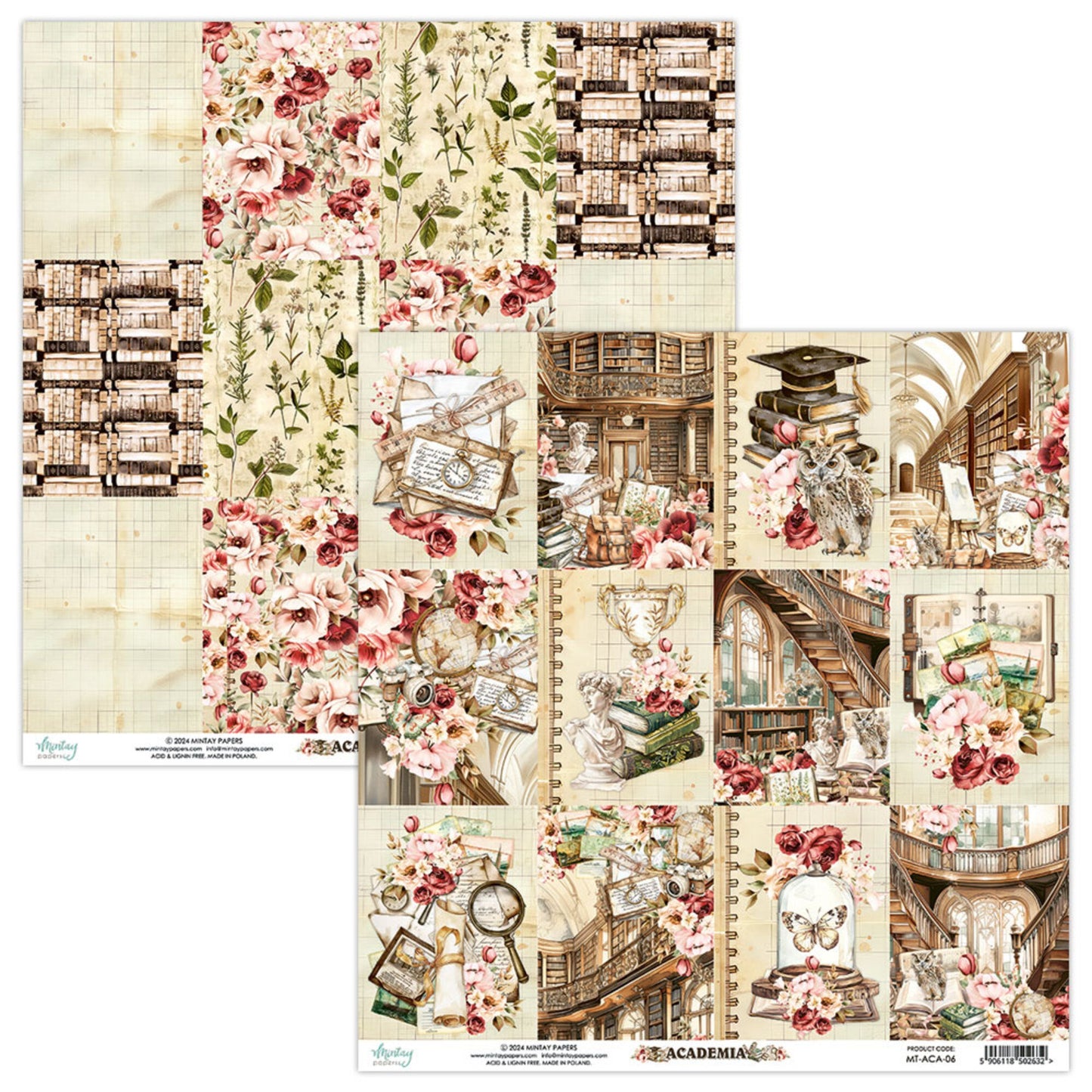 Mintay Academia 12x12 Inch Scrapbooking Paper Set (MT-ACA-07)