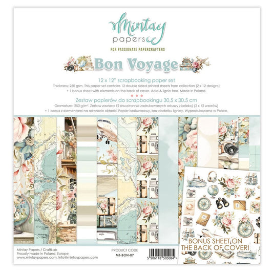 Mintay - Bon Voyage 12x12 Inch Scrapbooking Paper Set (MT-BON-07)
