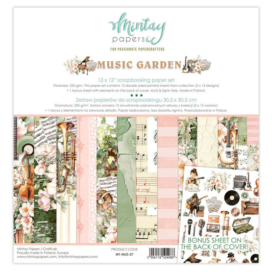 Mintay - Music Garden 12x12 Inch Scrapbooking Paper Set (MT-MUS-07)