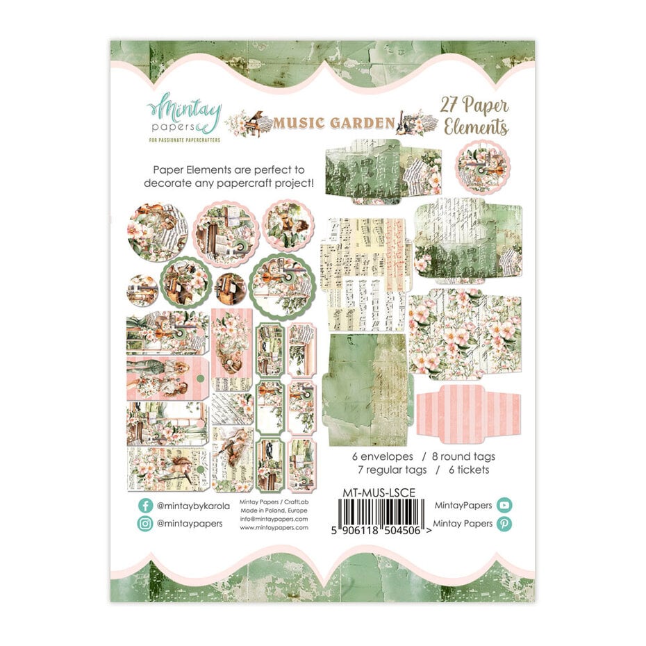 Mintay -  Music Garden 6x8 Inch Paper Elements (27pcs) (MT-MUS-LSCE)