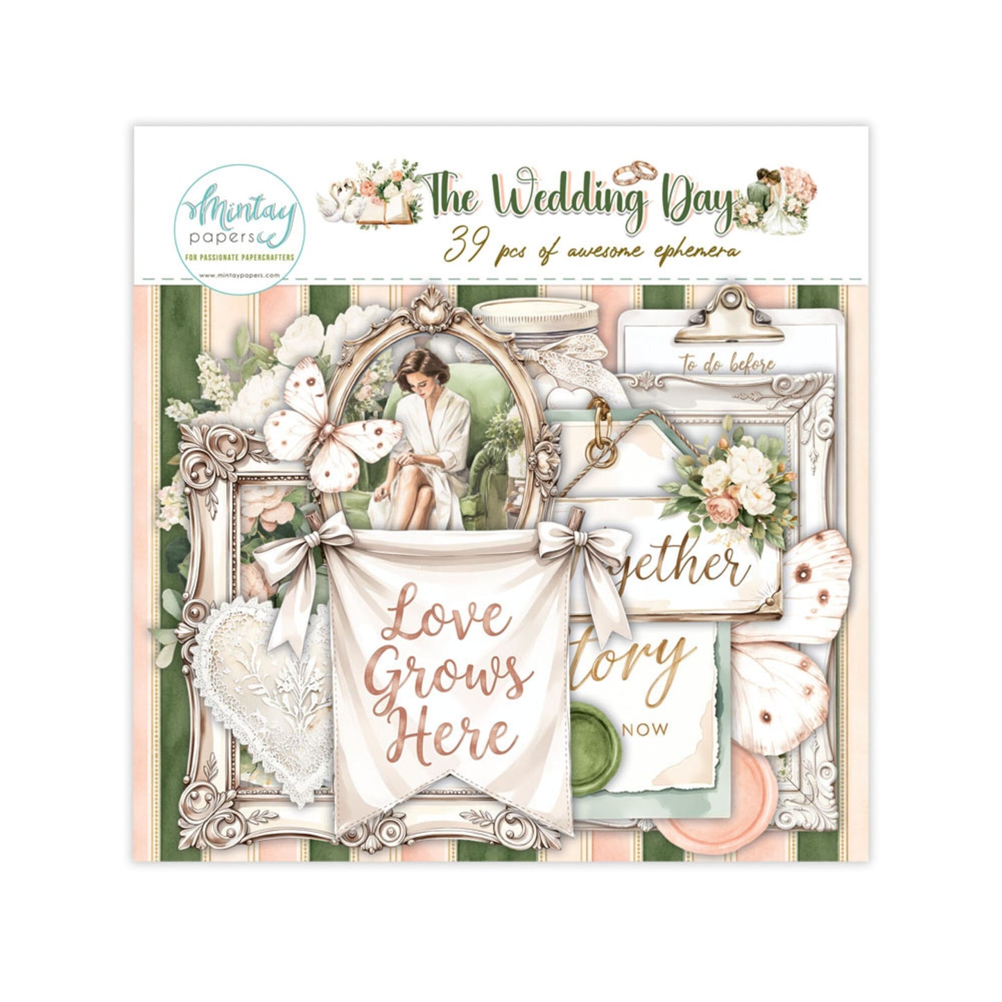 Mintay - The Wedding Day Paper Ephemera - Die cut pakke -  (39pcs) (MT-TWD-LSCE)