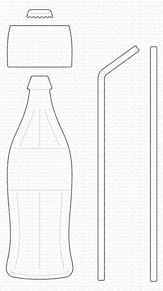Die-namics flaske m/ kork etikett og sugerør dies. Soda Pop Die(MFT-2690)
