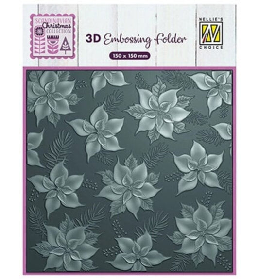 Nellie snellen 3d embossing folder Poinsettia
