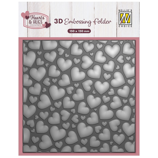 Nellie snellen 3d embossing folder Pop up hearts