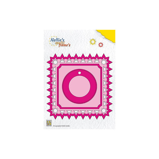 Nellie Snellen Shape Dies - Multi Frame - Square with Label Dies