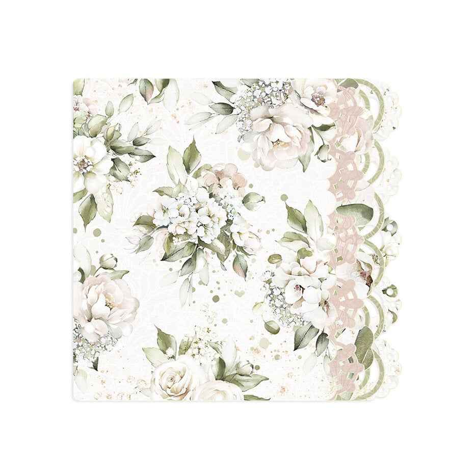 P13 Love and Lace Light Chipboard Embellishments 6x6 Inch Album Base w/ Papers