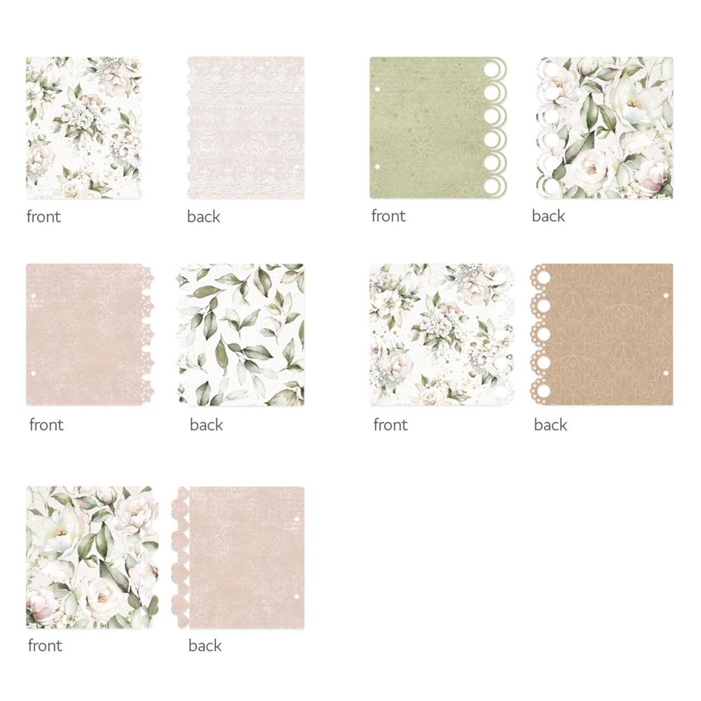 P13 Love and Lace Light Chipboard Embellishments 6x6 Inch Album Base w/ Papers