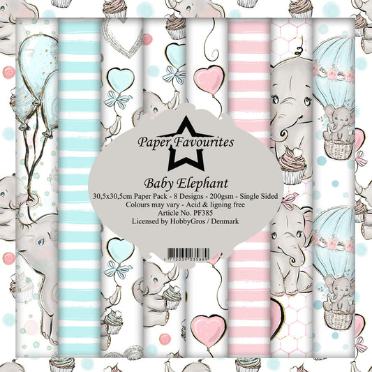 Paper Favourites Baby Elephant 12x12 Inch Paper Pack (PF385)