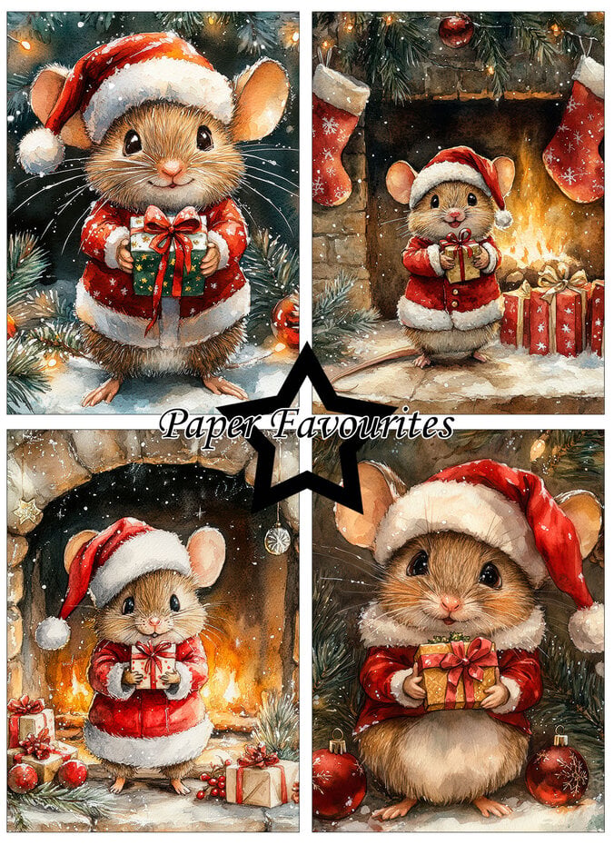 Paper favorites - Christmas Mouse - A6 Paper Pack (PFA631)