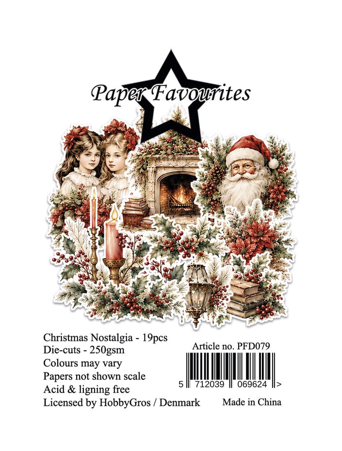 NYHET! Paper favorites - die cut pakke / Die-Cuts -  Christmas Nostalgia 23 stk 250gsm