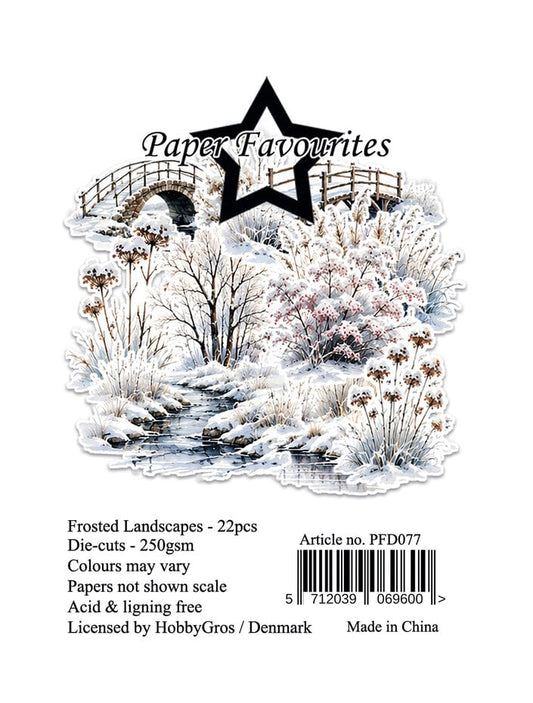 NYHET! Paper favorites - die cut pakke / Die-Cuts - Frosted Landscapes 23 stk 250gsm