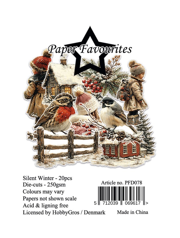 NYHET! Paper favorites - die cut pakke / Die-Cuts - Silent Winter 20 stk 250gsm