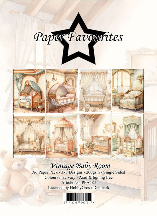 Paper Favourites Vintage baby room A6 Paper Pack (PFA583)