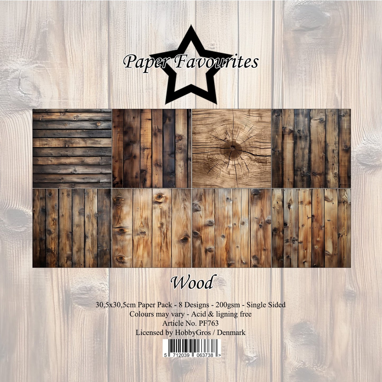 Paper Favorite - Wood 12x12 Inch Paper Pad (PF763)