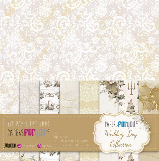 Papers For You Wedding Day Canvas Scrap Pack (8pcs) (PFY-12675)