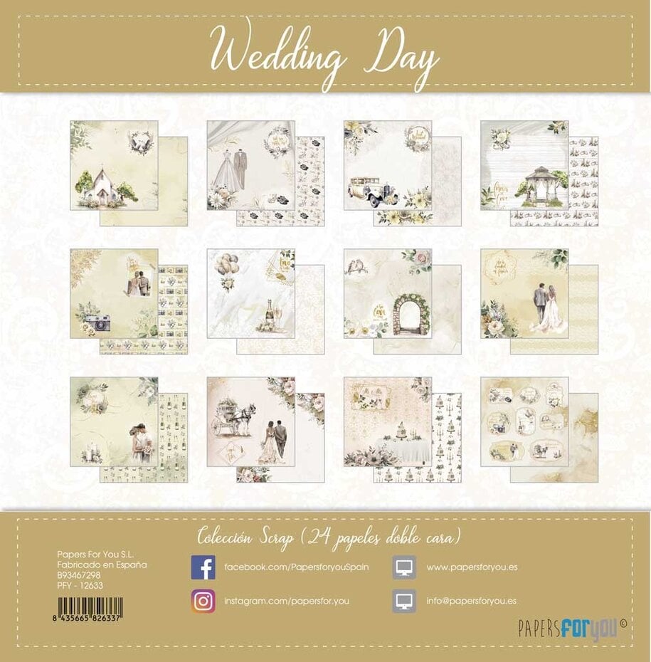 Papers For You Wedding Day mini Scrap Paper Pack (24pcs) (PFY-12633)