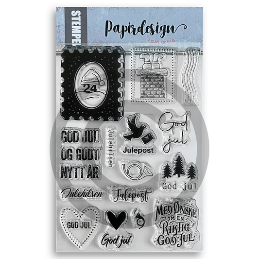Papirdesign stempelplate / clear stamps - Julepost - PD 01238