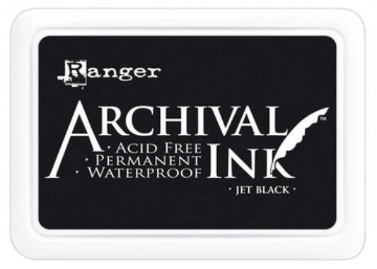 Ranger Archival ink pad Jet Black - stempelpute med svart vannfast blekk