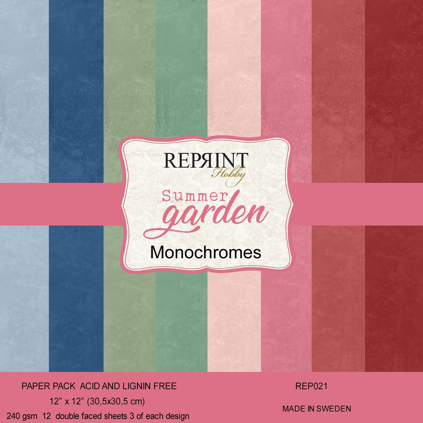 NYHET! Reprint Paperpack Reprint - Summer Garden Monochromes - 12x12