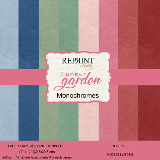 NYHET! Reprint Paperpack Reprint - Summer Garden Monochromes - 12x12