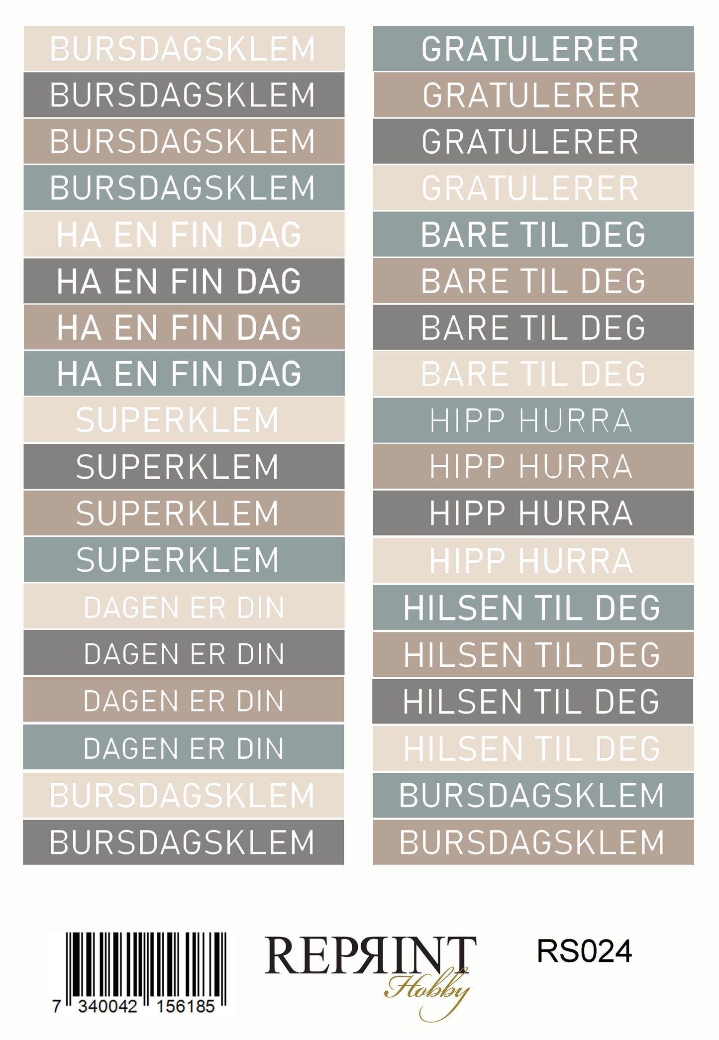 Reprint Cozy season - klistremerker/ stickers norsk tekst