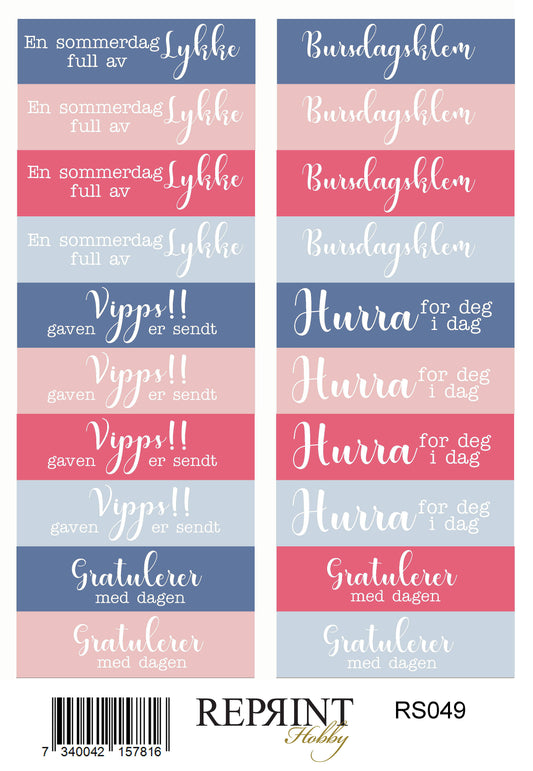 NYHET! Stickers Reprint - Summer Garden - norske tekster