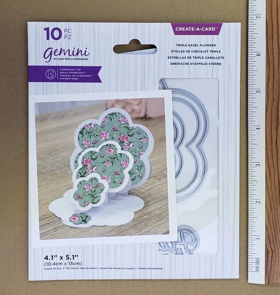 Gemini Crafter's Companion - Create-a-Card Triple Easel Flowers Papercraft Die Set