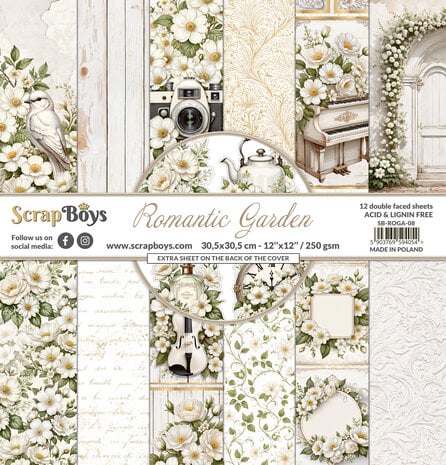 ScrapBoys - Romantic garden 6' x6'  Inch Paper Pack / arkpakke