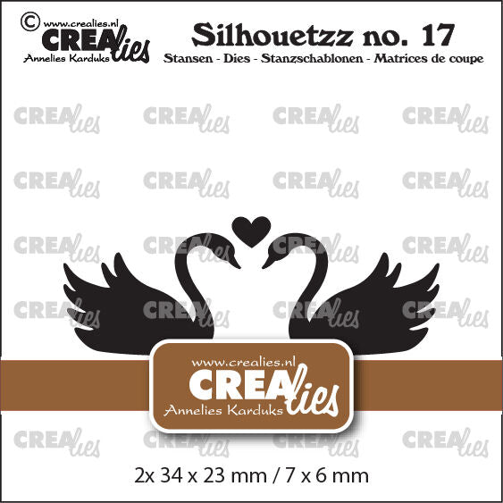 Crealies - svaner med hjerte og krone - CLSH17