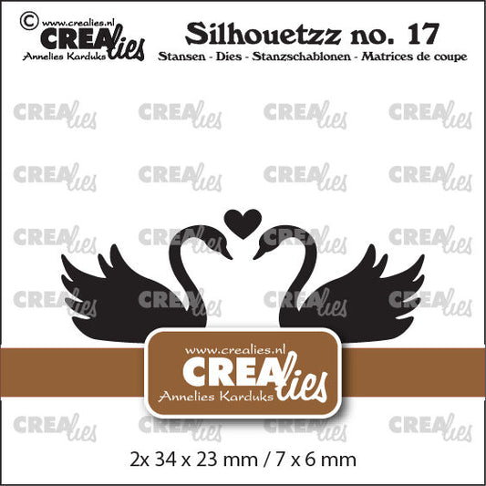 Crealies - svaner med hjerte og krone - CLSH17