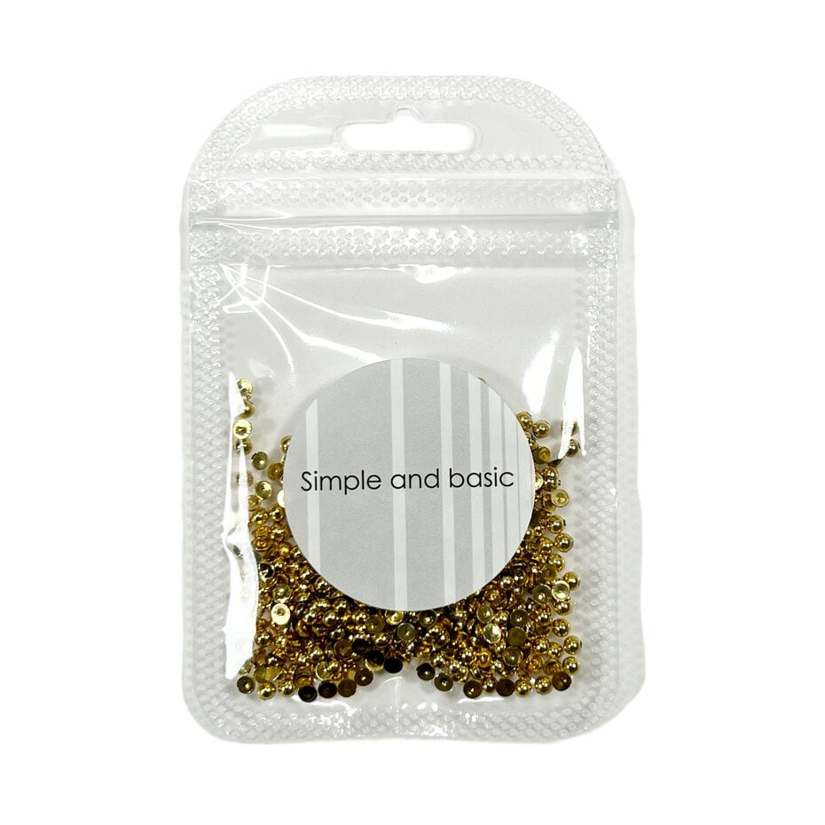 Simple and basic Half Pearl Polished Gold 3mm/ halvperler i gullfarge Ø3mm