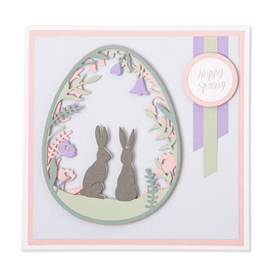 Sizzix Thinlits Die by Sophie Guilar Layered Spring (11pcs) (664358) - påskehare påskeegg