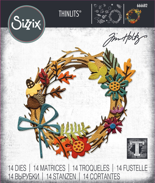 Sizzix Thinlits Die by Tim Holtz Vault Foliage Wreath