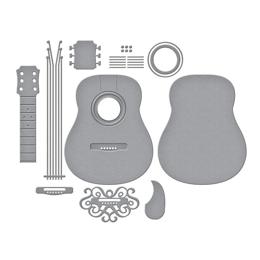 Spellbinders - Bibi's Musical Notes Etched Dies Majestic Guitar (S6-254)