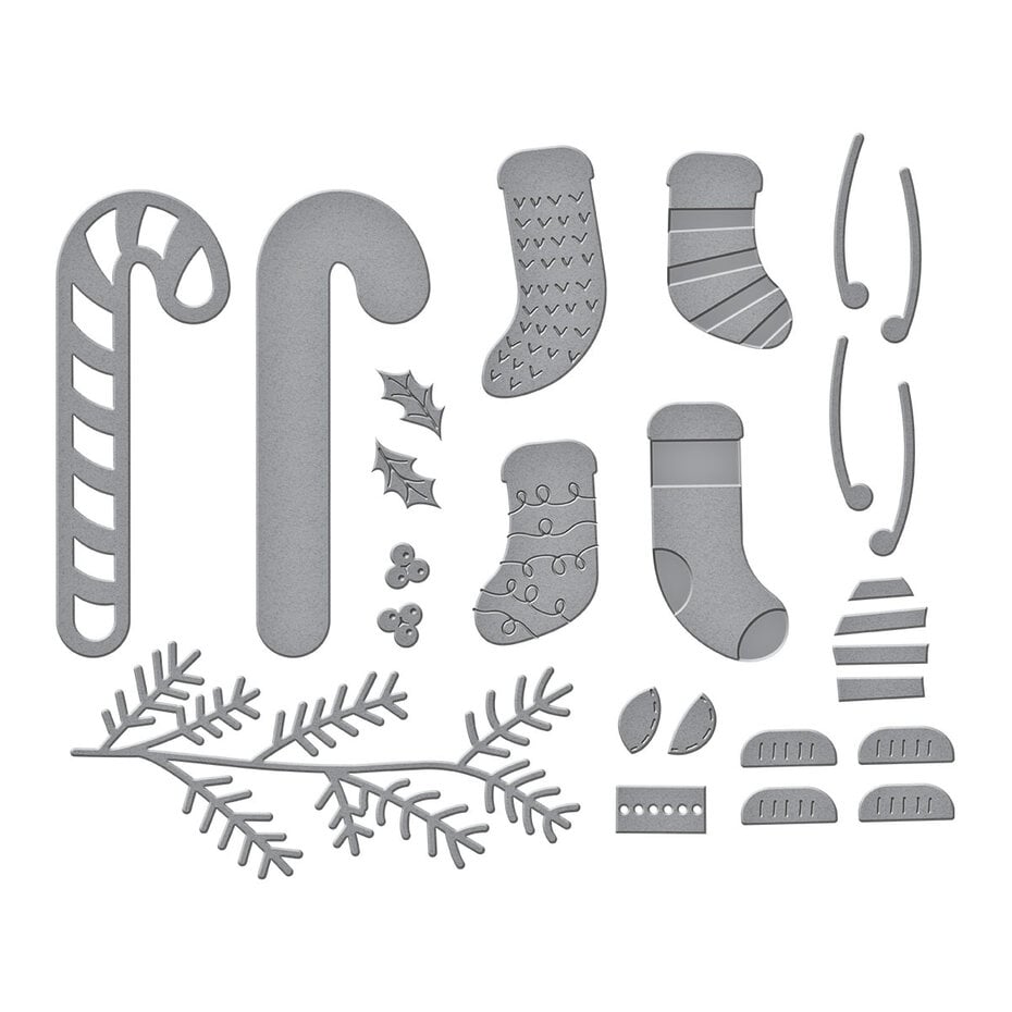 Spellbinders Faux Embroidered Stockings Etched Dies