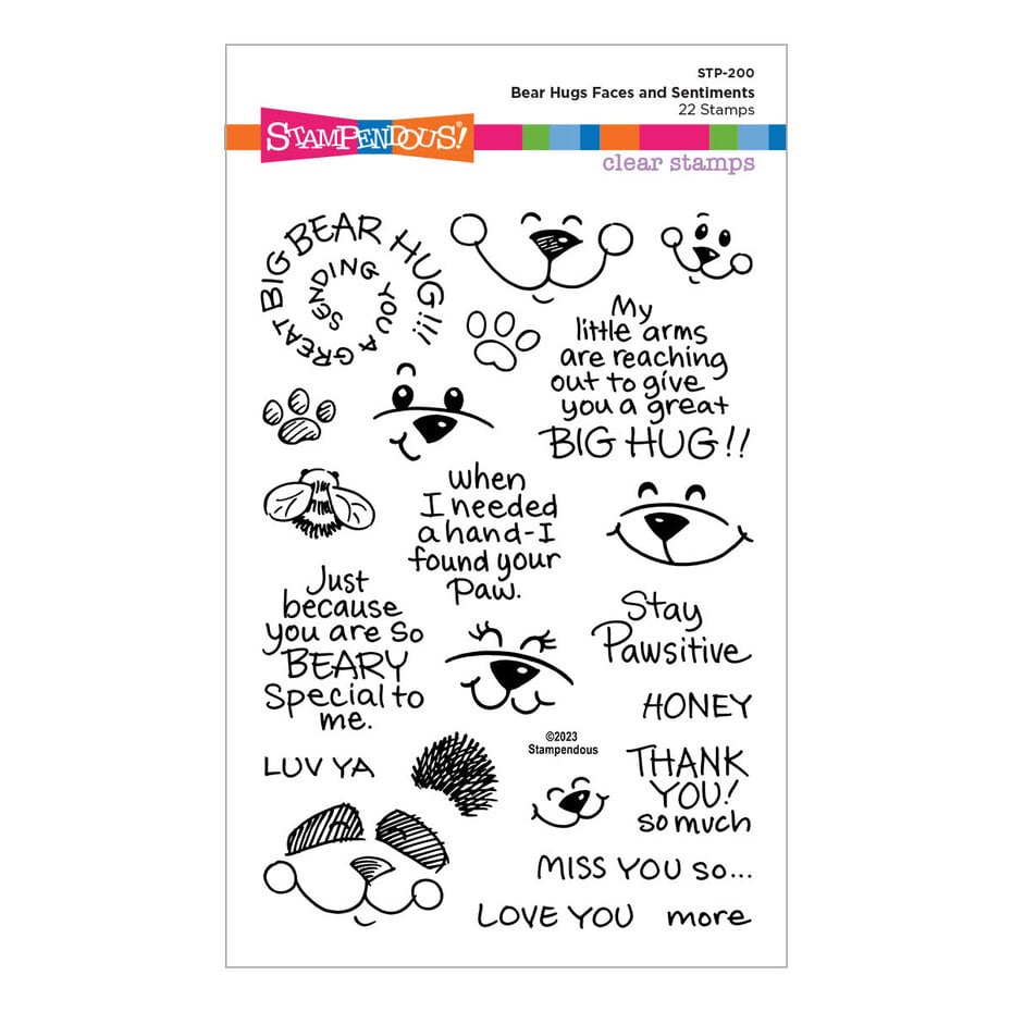 Stampendous - Bear Hugs Faces and Sentiments Clear Stamps (STP-200)