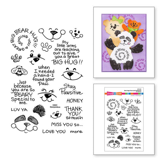Stampendous - Bear Hugs Faces and Sentiments Clear Stamps (STP-200)