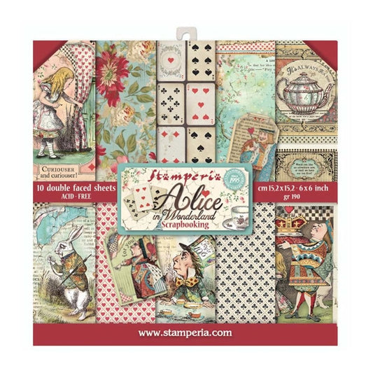 Stamperia - Alice in Wonderland 6x6 Inch Paper Pack (SBBXS03)