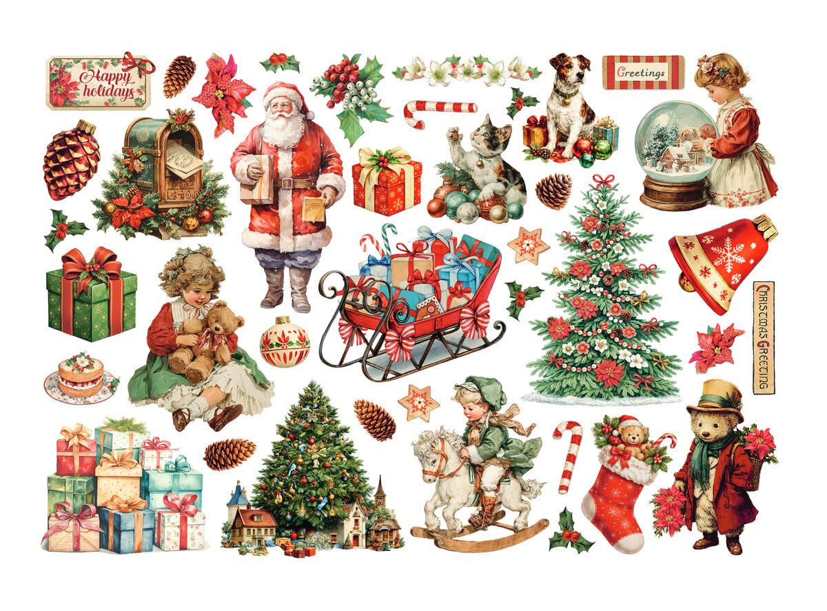Stamperia - die cut pakke - Classic Christmas Ephemera (DFLCT85)
