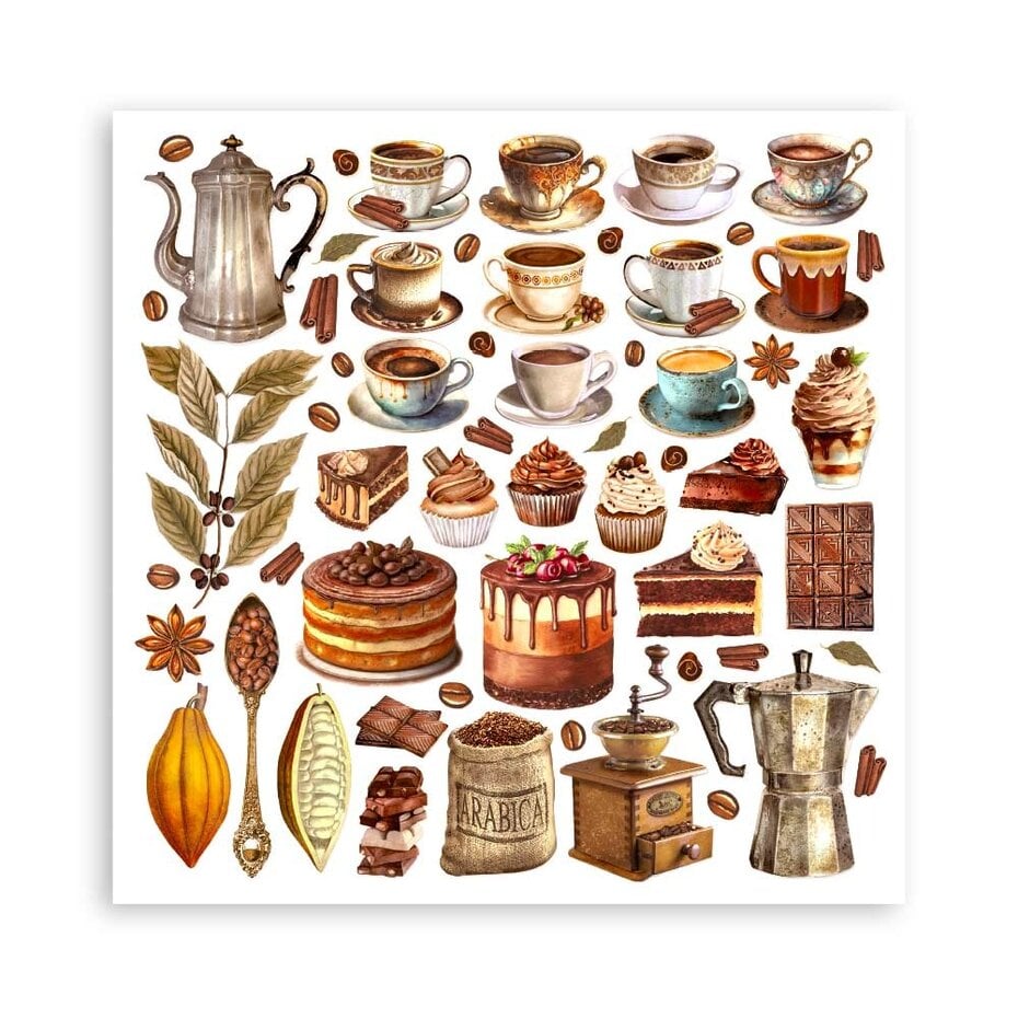 Stamperia Coffee and Chocolate 12x12 Inch Paper Pack SBBL144