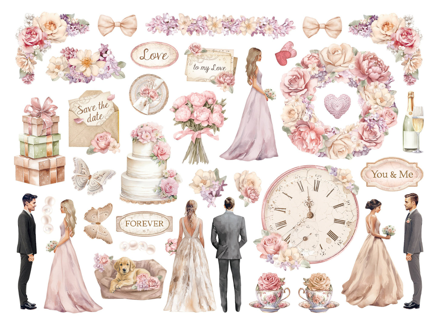 Stamperia Romance Forever Die Cuts Assorted Ceremony Edition (36pcs) (DFLDC89)
