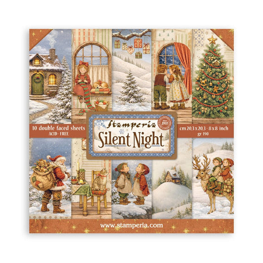 NYHET! Stamperia -Silent Night 8x8 Inch Paper Pack (SBBS148)