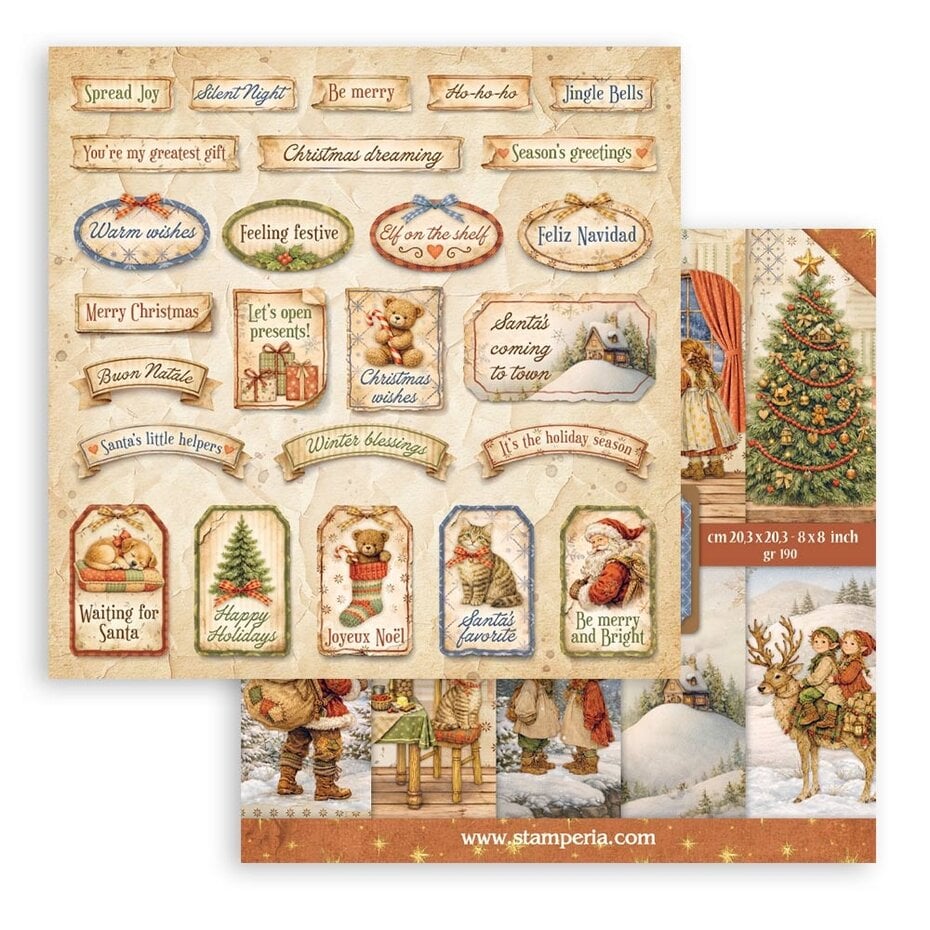 NYHET! Stamperia -Silent Night 8x8 Inch Paper Pack (SBBS148)
