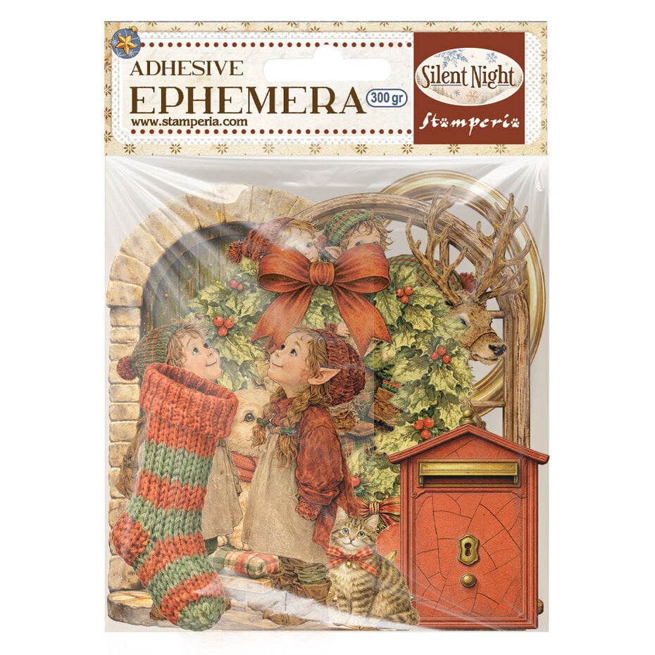 NYHET! Stamperia - die cut pakke - Silent Night Ephemera (DFLCT88)