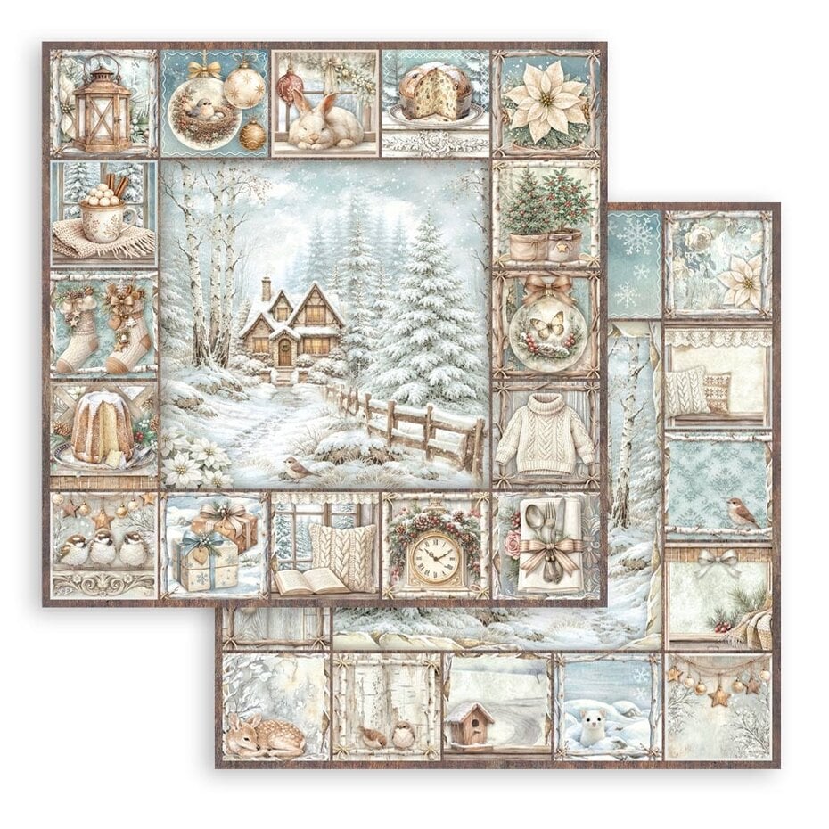 NYHET ! Stamperia - White Christmas -12x12 Inch Paper Pack by Cristina Radovan (SBBL190)