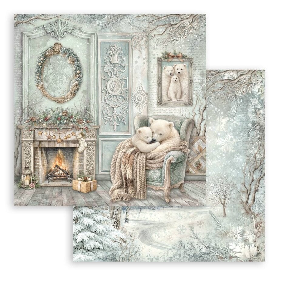 NYHET ! Stamperia - White Christmas -12x12 Inch Paper Pack by Cristina Radovan (SBBL190)
