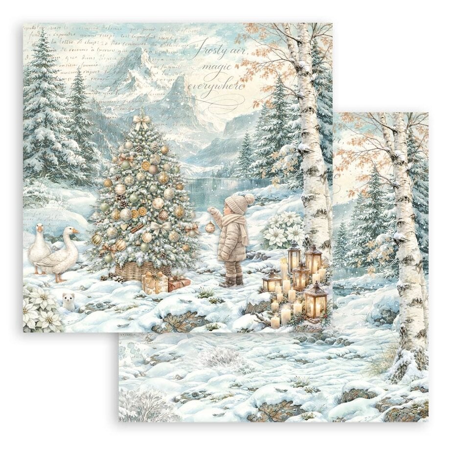 NYHET ! Stamperia - White Christmas - 8x8 Inch Paper Pack SBBS146