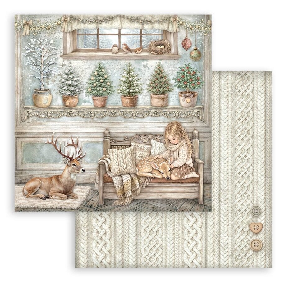 NYHET ! Stamperia - White Christmas - 8x8 Inch Paper Pack SBBS146
